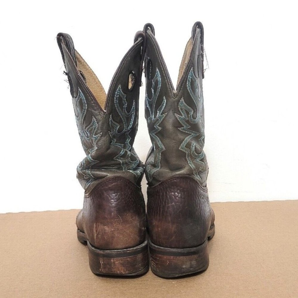 Double H Leather Square Toe Cowboy Boots Mens Size 13D Brown Gray DH3575 - Picture 3 of 13